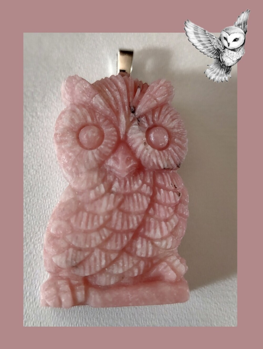 *New: Pink Peruvian Opal Owl Pendant
